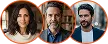 Avatars van tevreden Vrede Bitmark gebruikers